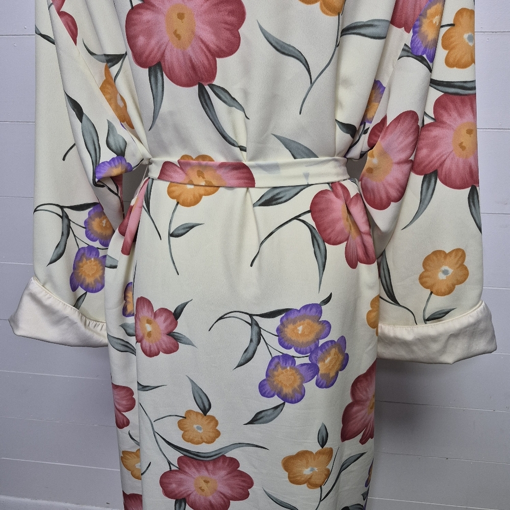 Vintage Bendigo Impressions Floral Robe With Tassel Ties Size M - Picture 9 of 12